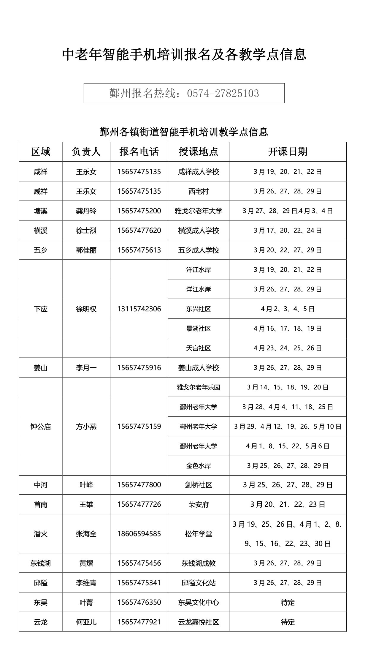 中老年智能手机培训报名及各教学点-1.png